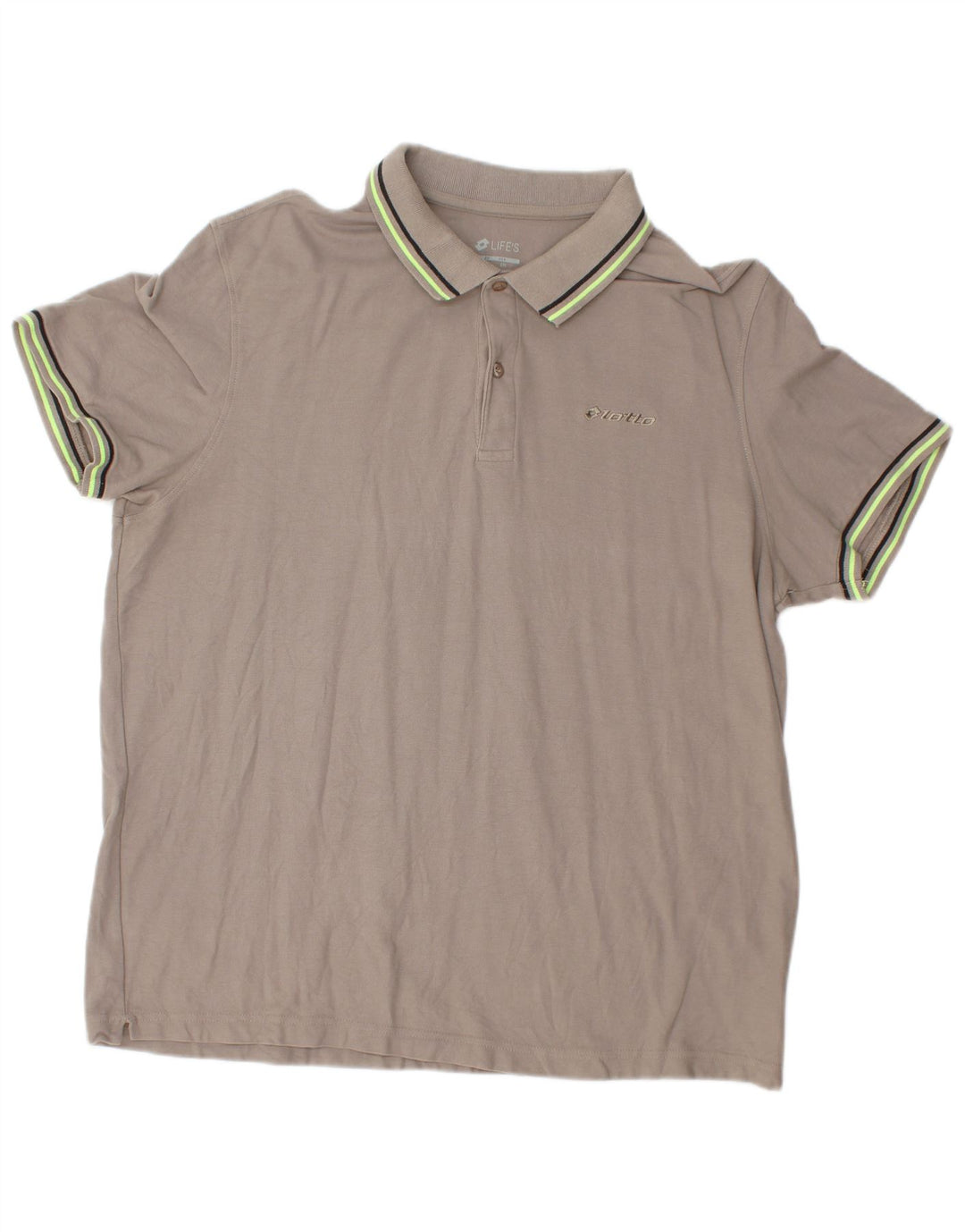 LOTTO Mens Polo Shirt 2XL Grey Cotton