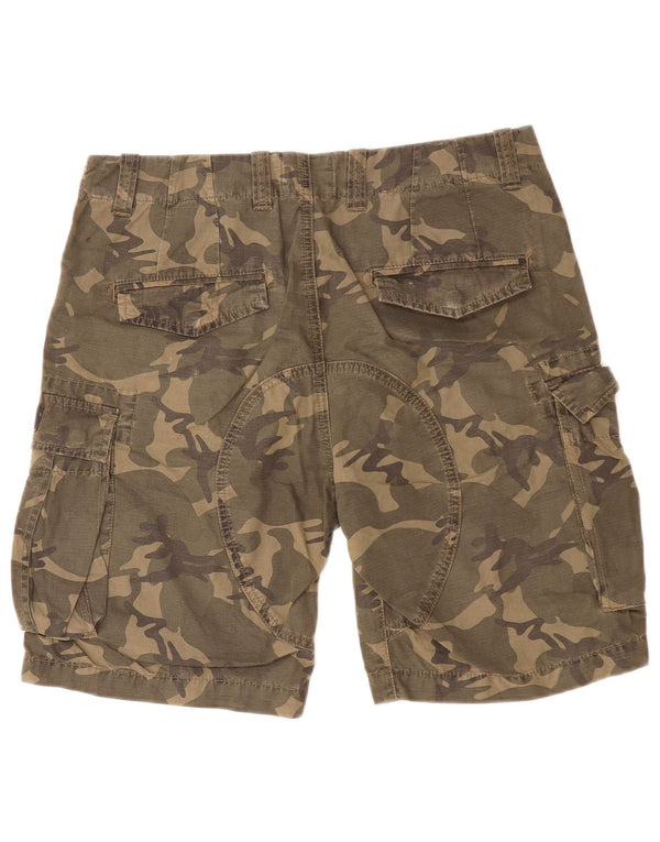 SUPERDRY Mens Cargo Shorts W29 Small Khaki Camouflage Cotton