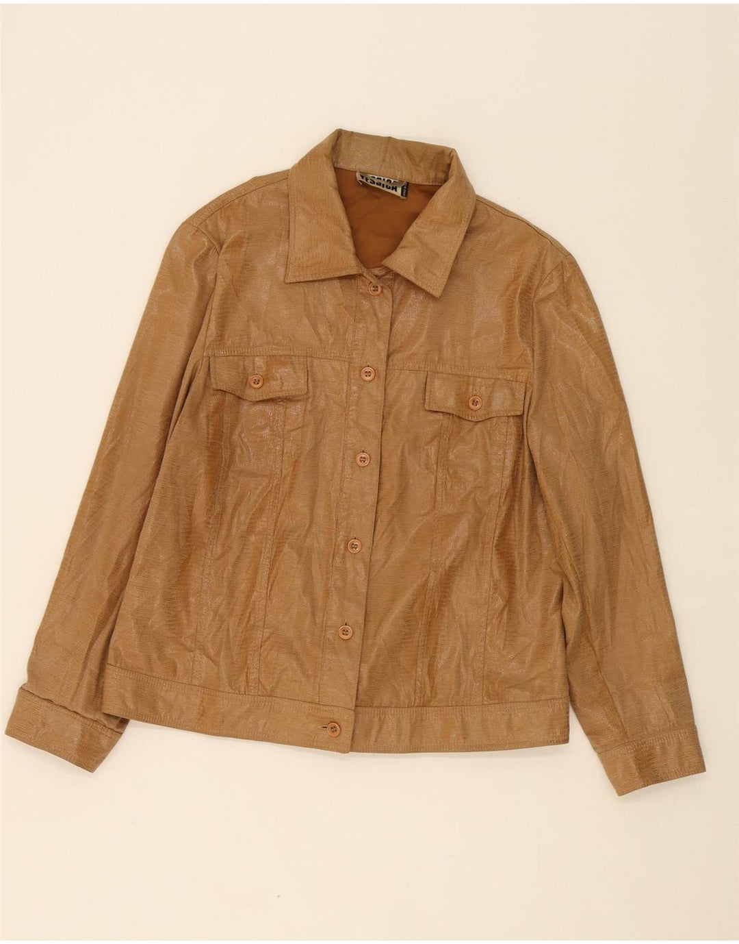 YESSICA Womens Bomber Jacket UK 14 Large Beige