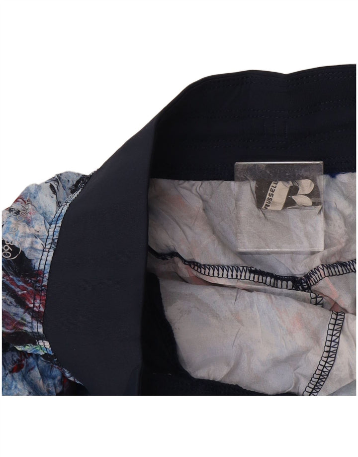 Russell Athletic Mens Sport Shorts Medium  Navy Blue Tie Dye