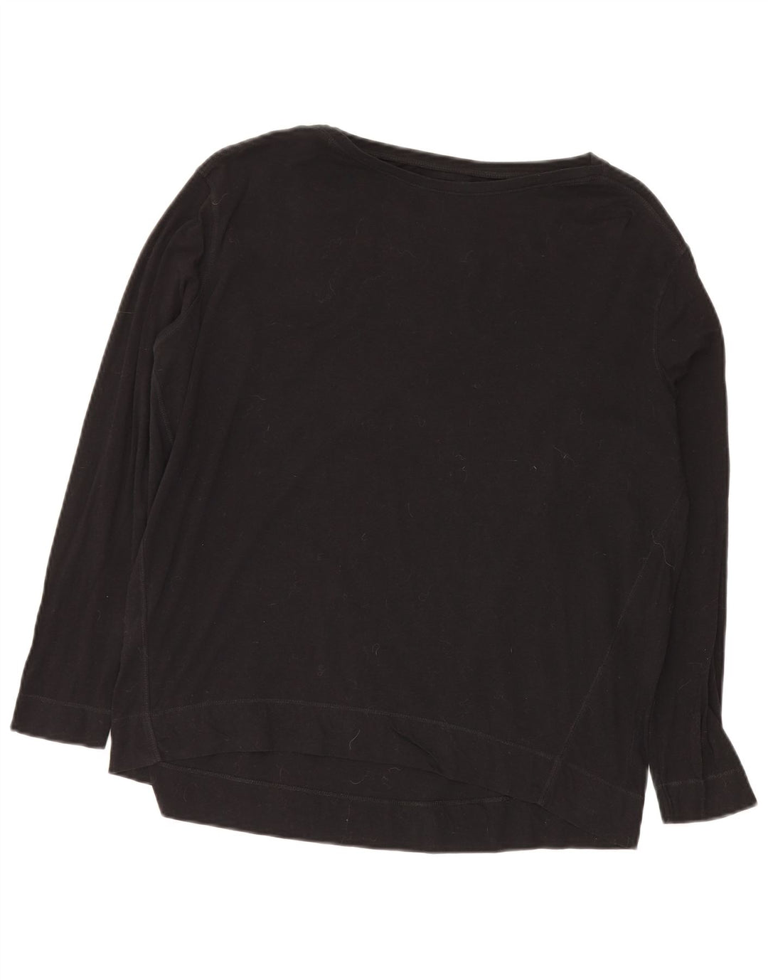 Eddie Bauer Womens Oversized Top Long Sleeve UK 10 Small Black Cotton