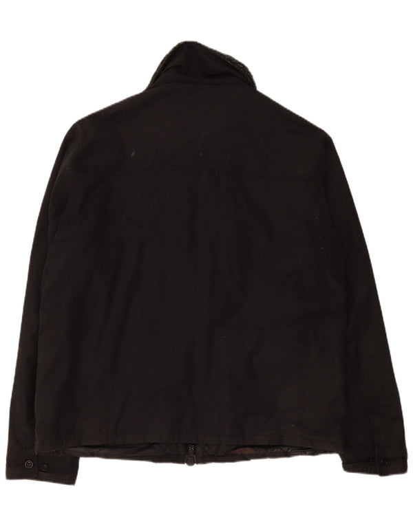 Barbour Mens Sherpa Utility Jacket UK 44 2XL Black Cotton