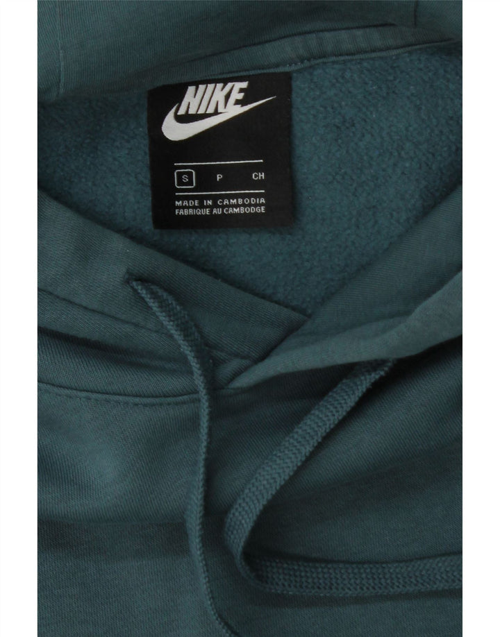 NIKE Mens Hoodie Jumper Small Blue Cotton