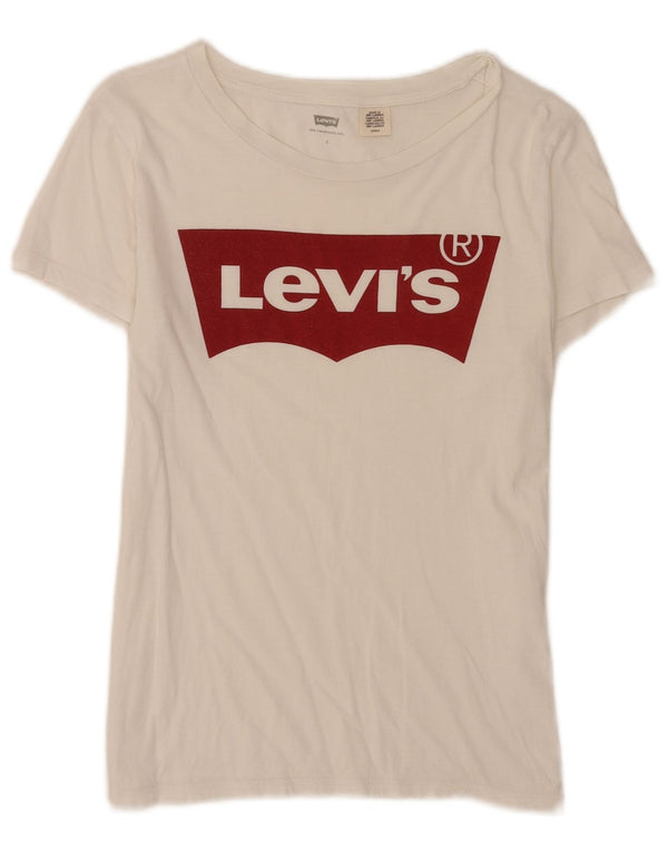 Levi's Womens Graphic T-Shirt Top UK 10 Small White
