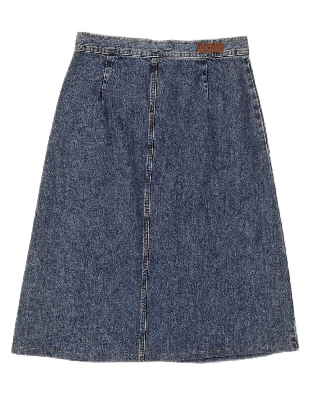 BENETTON Womens Denim Skirt UK 12 Medium W30 Blue Cotton