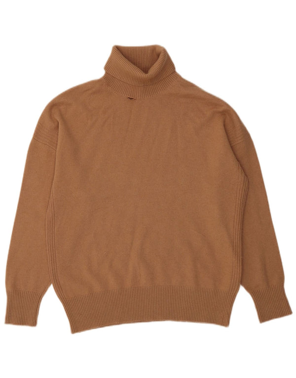 Reiss Womens Roll Neck Jumper Sweater UK 14 Medium Brown Wool