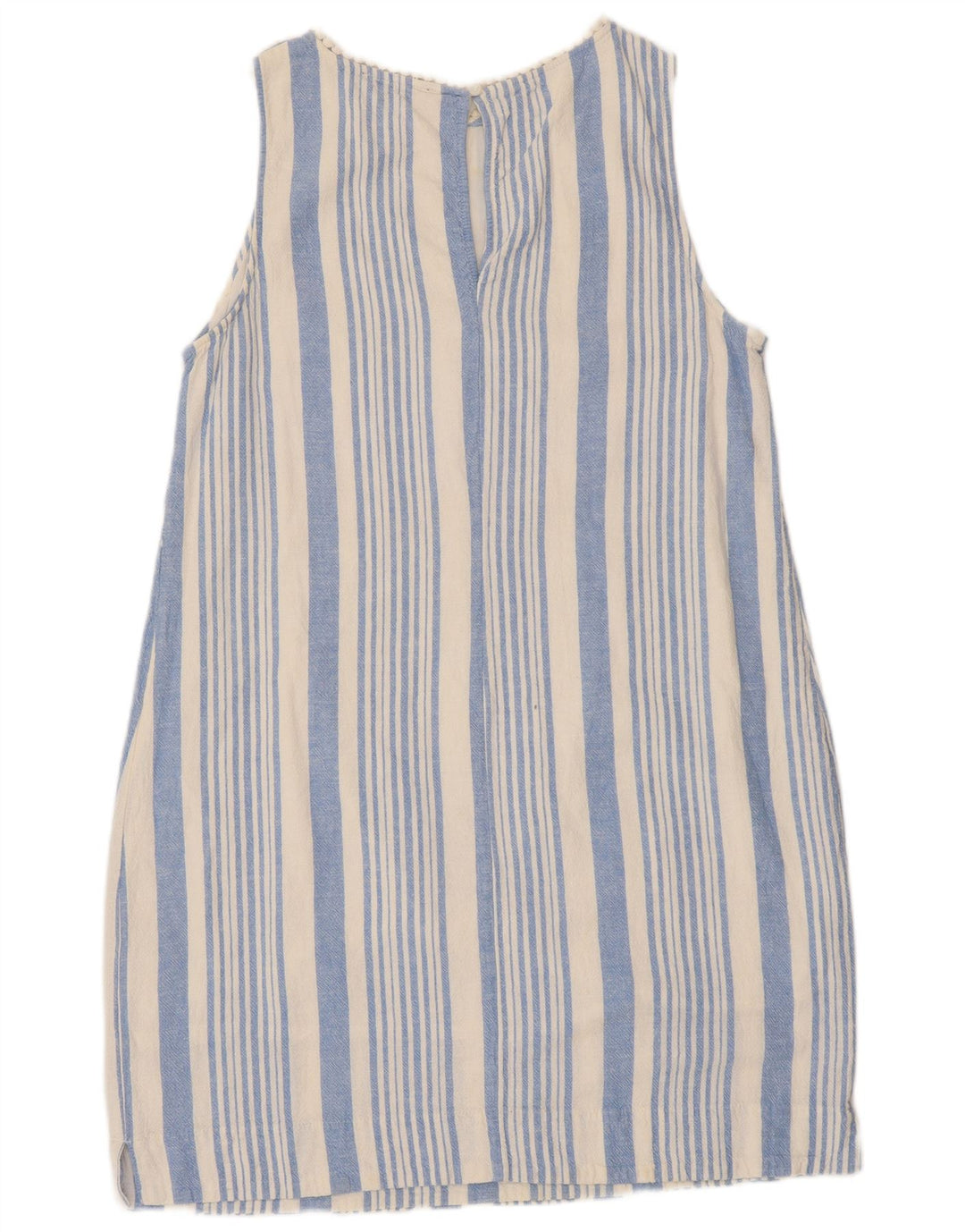 Marks & Spencer Womens Sleeveless Basic Dress UK 16 Large Blue Striped