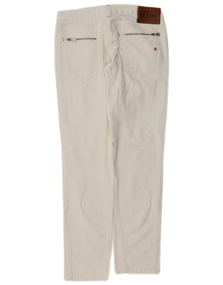 REPLAY Womens Straight Jeans W29 L30  White Cotton