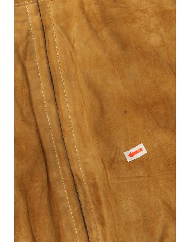 Vintage Mens Suede Bomber Jacket IT 50 Large Beige