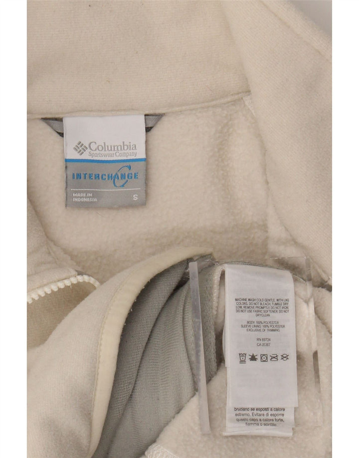 COLUMBIA Womens Interchange Fleece Jacket UK 10 Small Off White Polyester