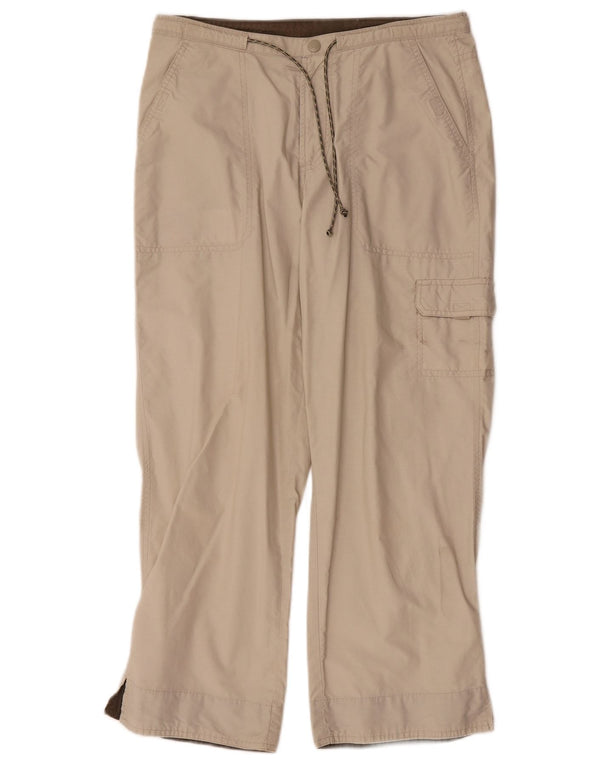 Columbia Womens Wide Leg Cargo Cropped Trousers Small W27 L24 Beige Cotton