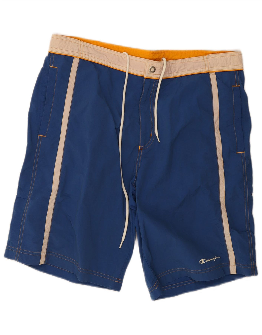 Champion Mens Swimming Shorts Medium Navy Blue Colourblock Polyamide