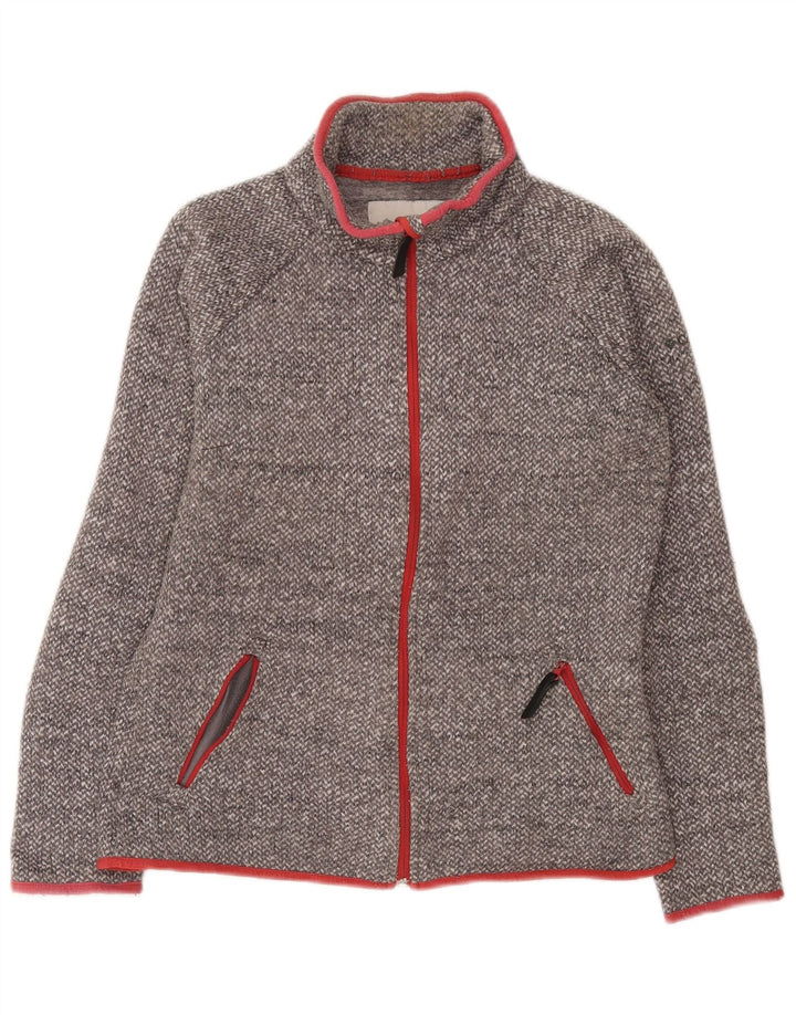 Columbia Womens Tracksuit Top Jacket UK 14 Medium Grey Flecked Polyester