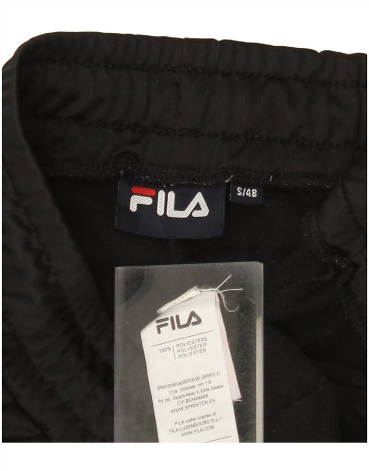 FILA Mens Tracksuit Trousers Joggers Small Black Polyester