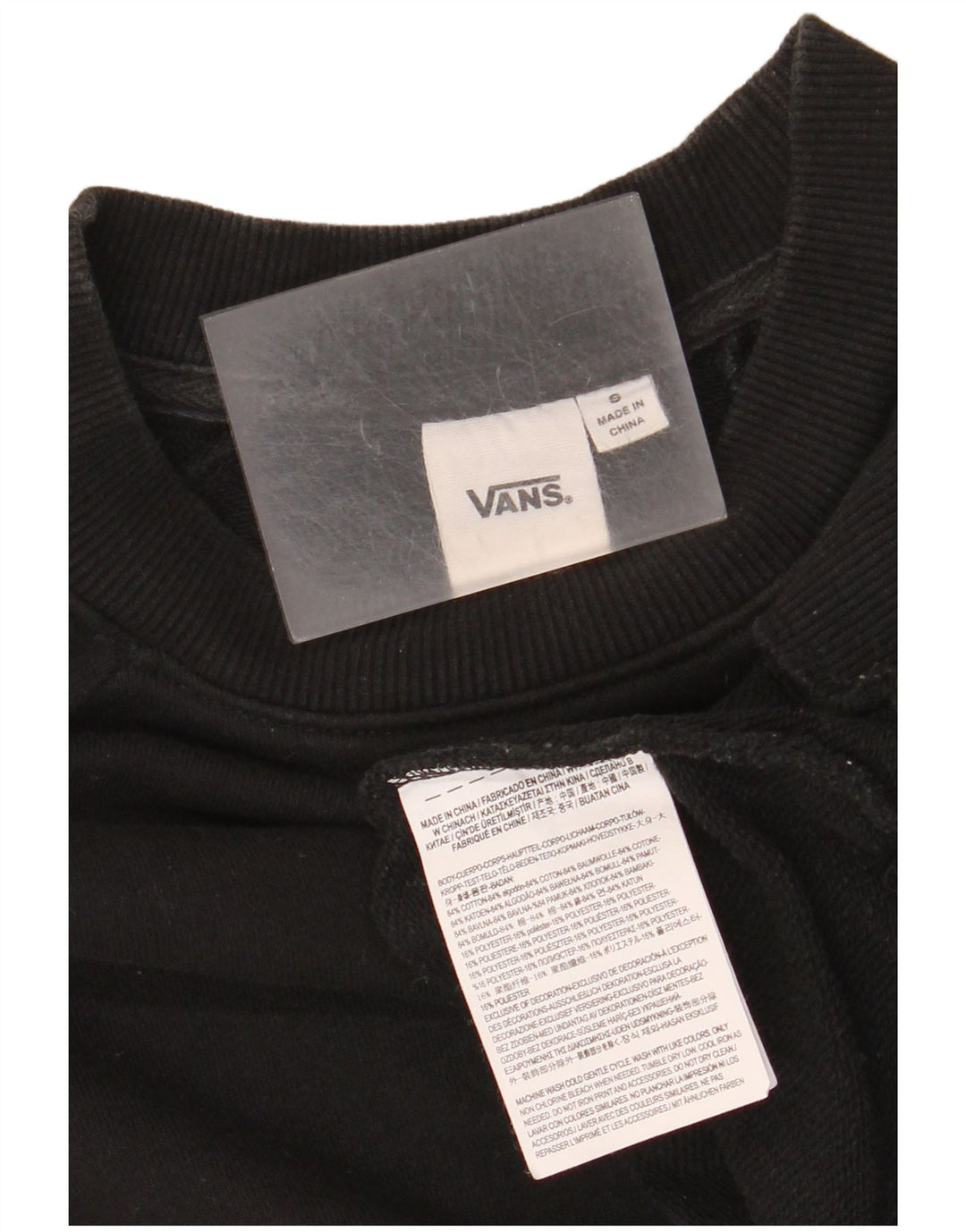 Vans Womens Graphic Oversized Sweatshirt Jumper UK 10 Small Black Cotton