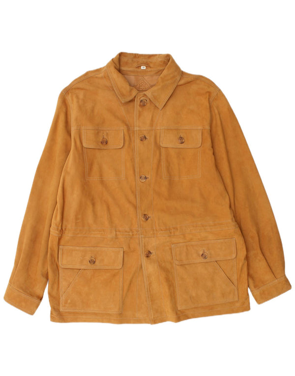 WALBUSCH Mens Suede Jacket UK 42 XL Brown Leather