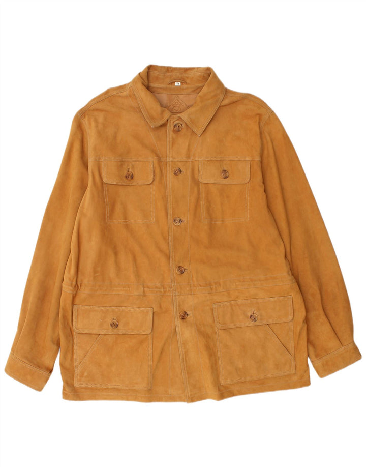 WALBUSCH Mens Suede Jacket UK 42 XL Brown Leather
