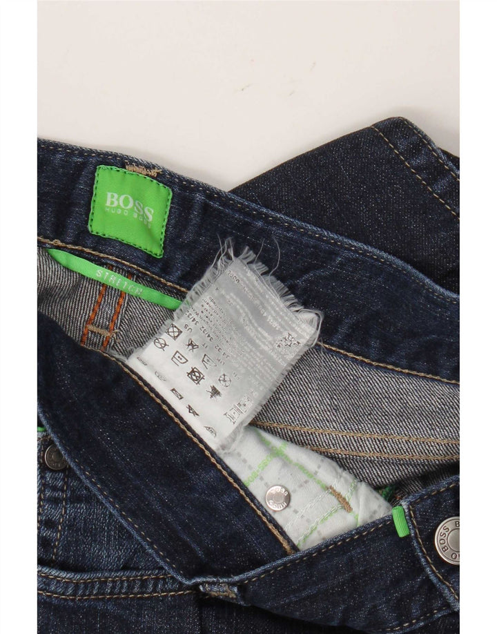 Hugo Boss Mens Straight Jeans W34 L32 Navy Blue