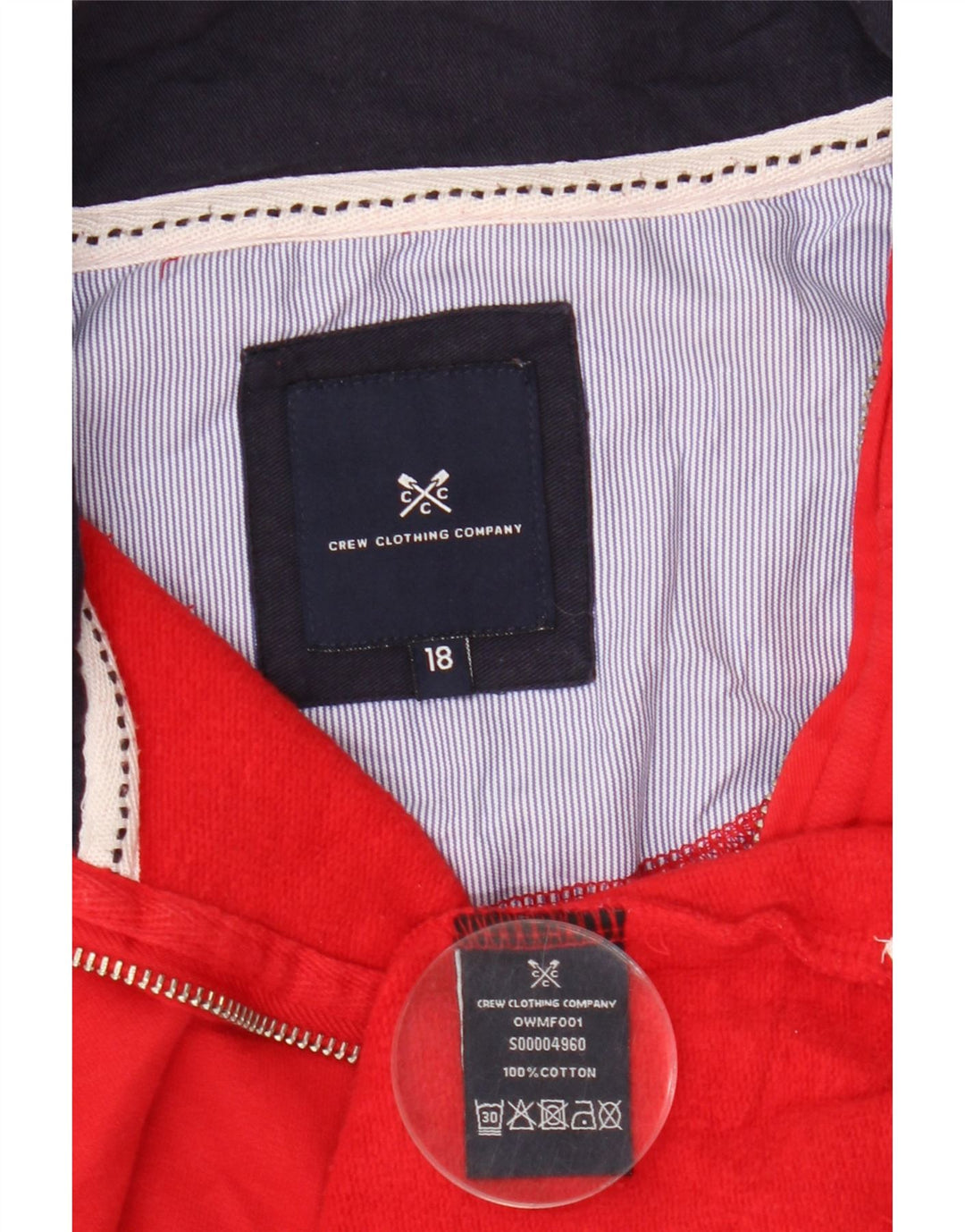 CREW CLOTHING Womens Oversized Zip Neck Sweatshirt Jumper UK 18 XL Red