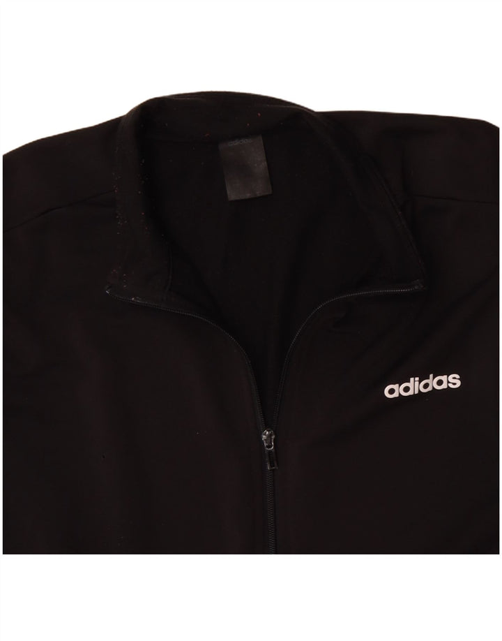 ADIDAS Mens Tracksuit Top Jacket Large Black Polyester