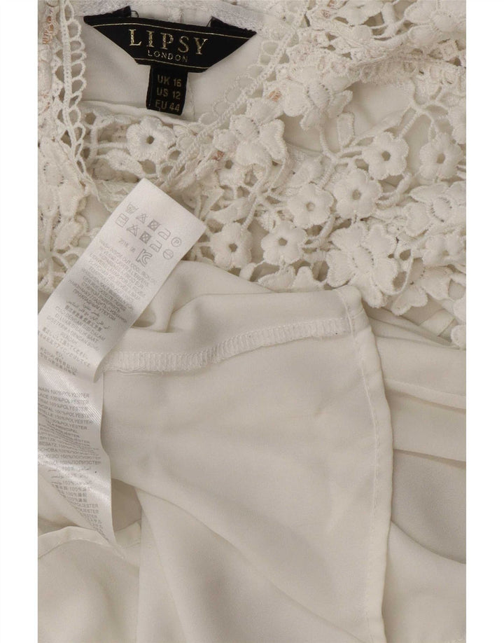 Lipsy Womens Blouse Top UK 16 Large White Polyester