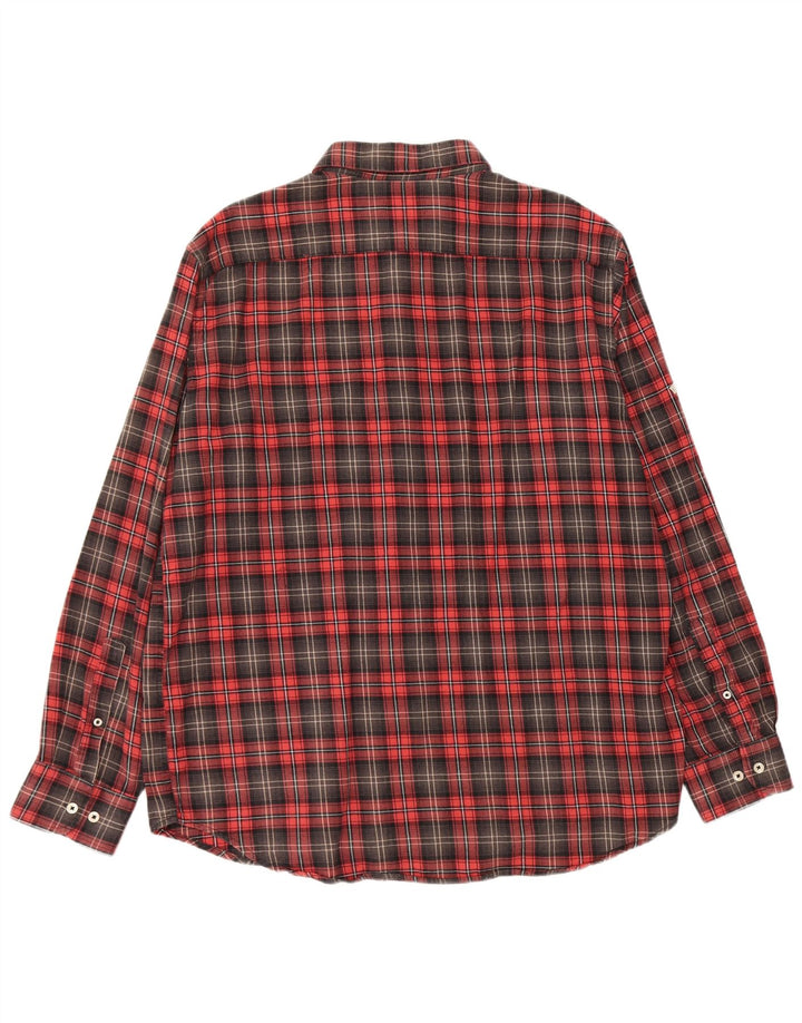 CARRERA Mens Regular Fit Flannel Shirt 2XL Red Check Cotton