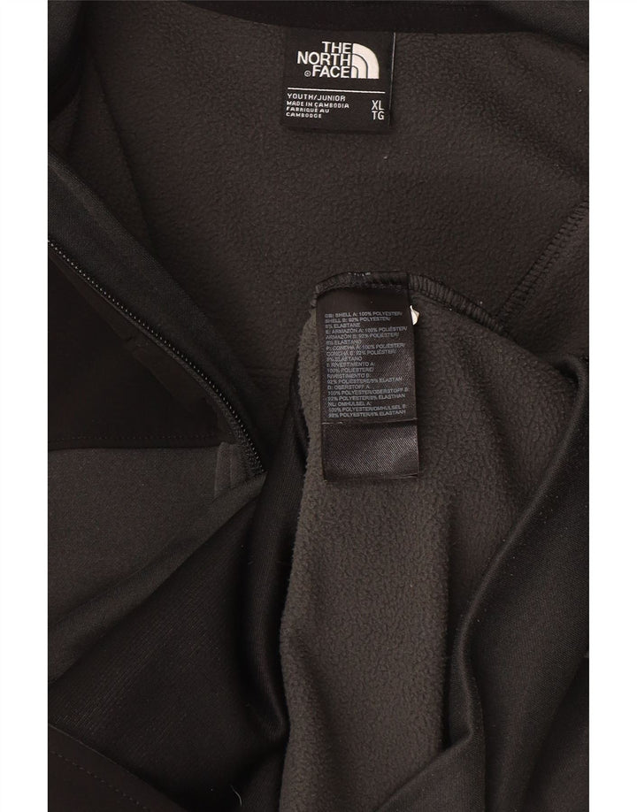 The North Face Girls Zip Hoodie Sweater 14-15 Years XL Grey Polyester