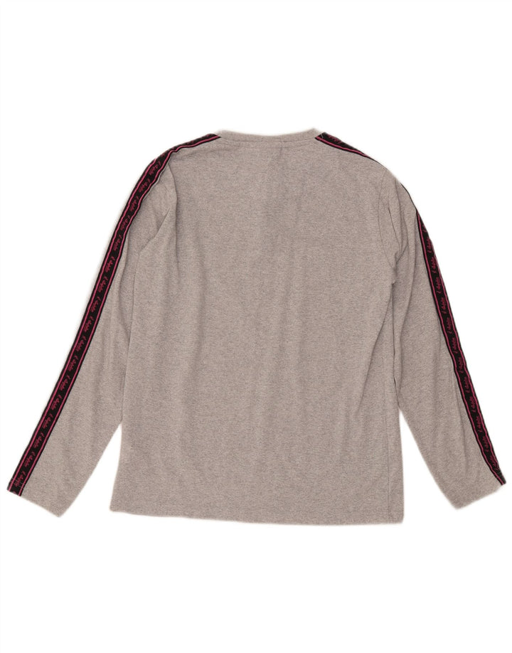 AUSTRALIAN L'ALPINA Womens Graphic Top Long Sleeve UK 10 Small Grey