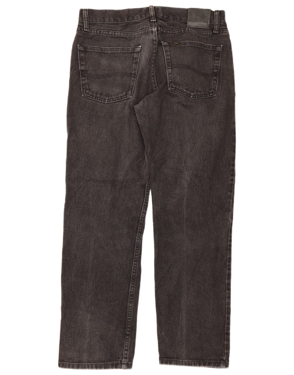 Lee Mens Regular Fit Straight Jeans W33 L30 Black Cotton