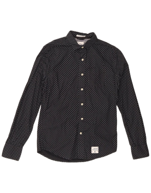 SUPERDRY Mens Shirt Medium Black Spotted Cotton