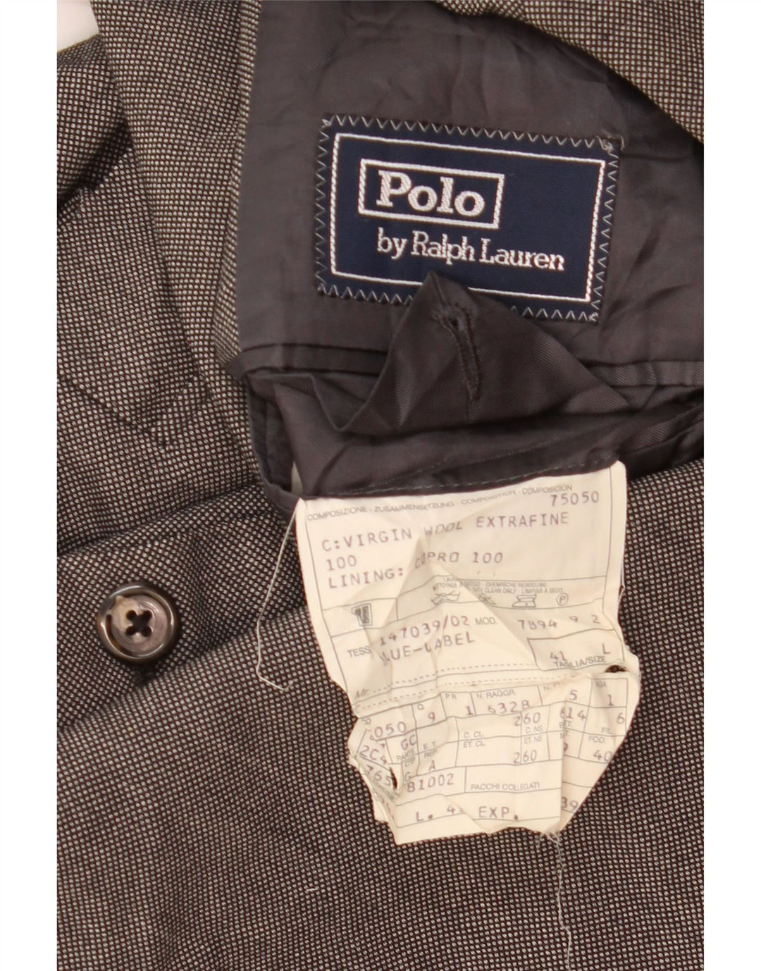 Polo Ralph Lauren Mens Long 3 Button Blazer Jacket UK 41 Large Grey