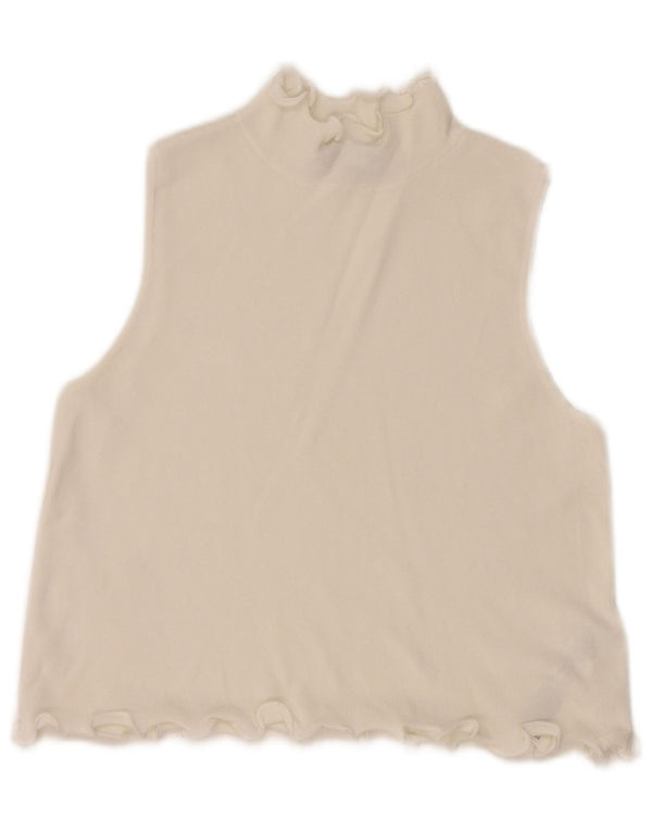 Zara Womens Crop Vest Top UK 10 Small White Viscose