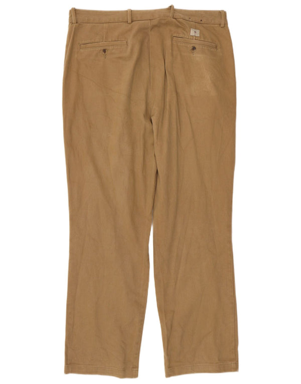 Gant Mens Straight Chino Trousers W36 L30 Beige Cotton