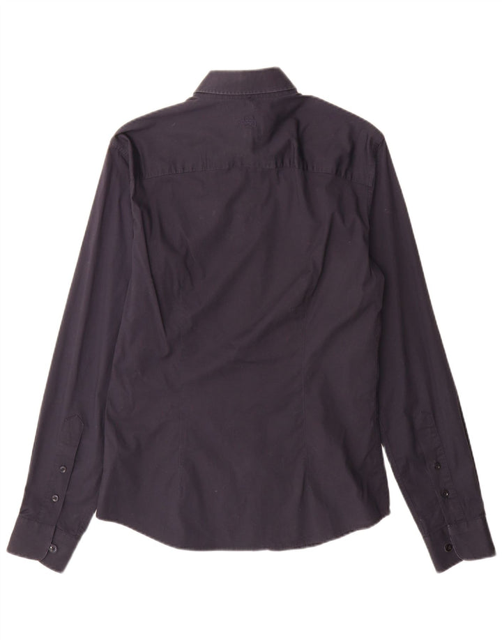 Armani Jeans Mens Shirt Medium Navy Blue Cotton