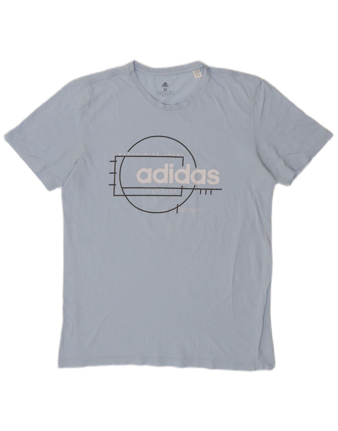 ADIDAS Mens Graphic T-Shirt Top Medium Blue