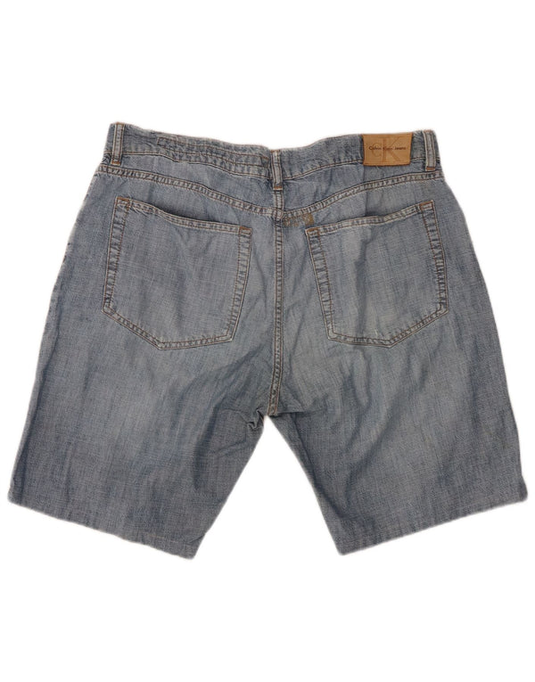 Calvin Klein Mens Denim Shorts W36 Large Blue Cotton