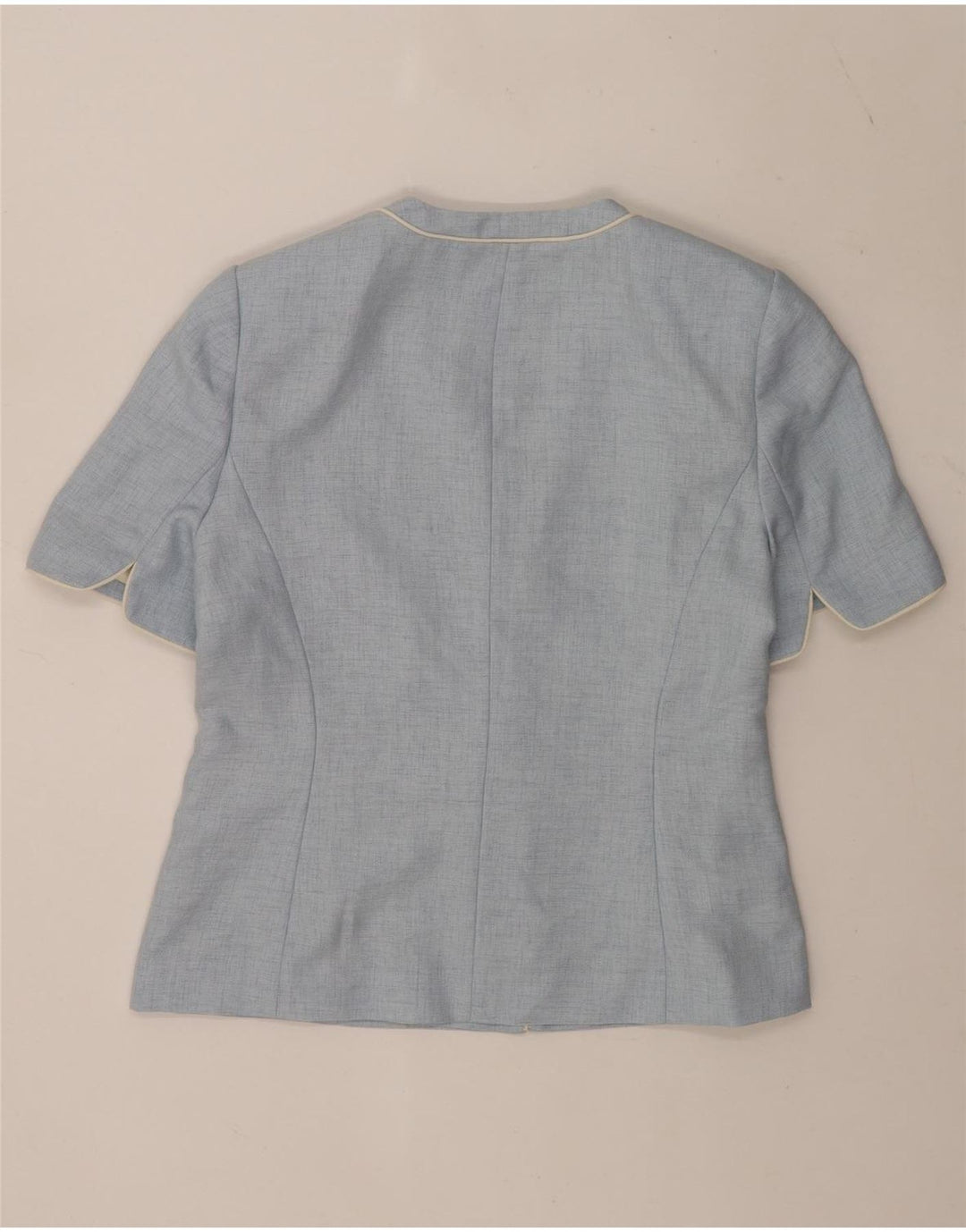 Jacques Vert Womens 1 Button Short Sleeve Blazer Jacket UK 14 Large Blue