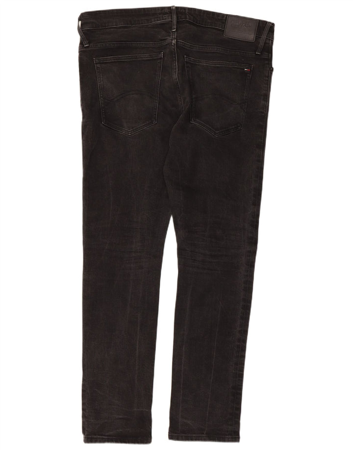 TOMMY HILFIGER Mens Skinny Jeans W38 L32 Black Cotton