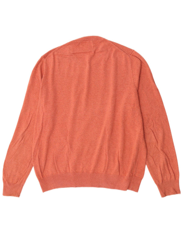Marks & Spencer Mens Crew Neck Jumper Sweater XL Orange Cotton