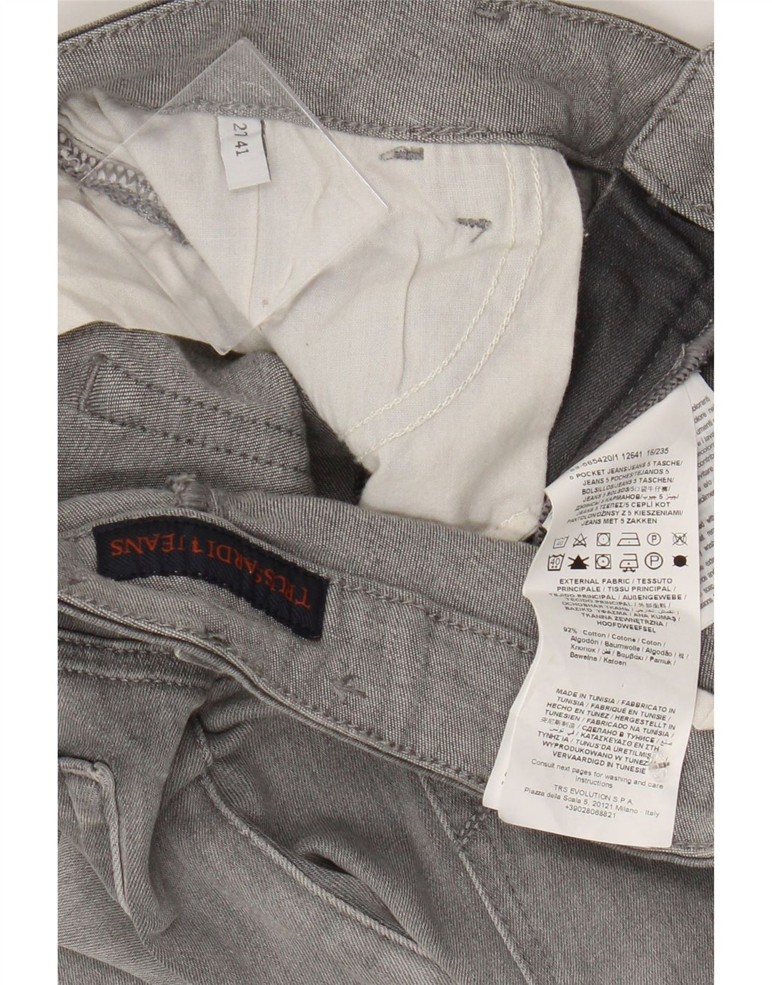 TRUSSARDI Womens Straight Jeans W27 L25  Grey Cotton