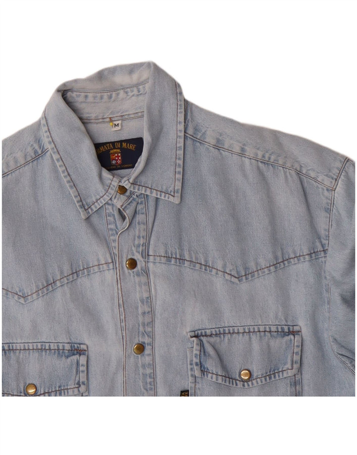 Armata Di Mare Mens Denim Shirt Medium Blue Cotton