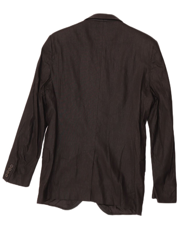 Versace Mens 2 Button Blazer Jacket IT 48 Medium Black Linen Classic