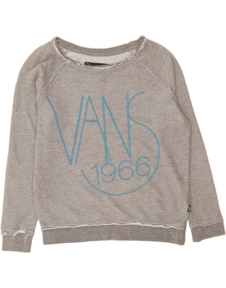 VANS Womens Oversized Graphic Sweatshirt Jumper UK 6 XS Grey Vintage Vans and Second-Hand Vans from Messina Hembry 