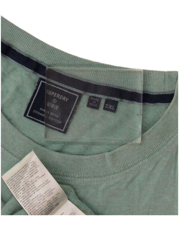 Superdry Mens T-Shirt Top 2XL Green Cotton
