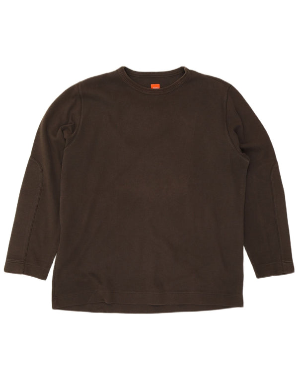 Hugo Boss Mens Top Long Sleeve 2XL Khaki Cotton
