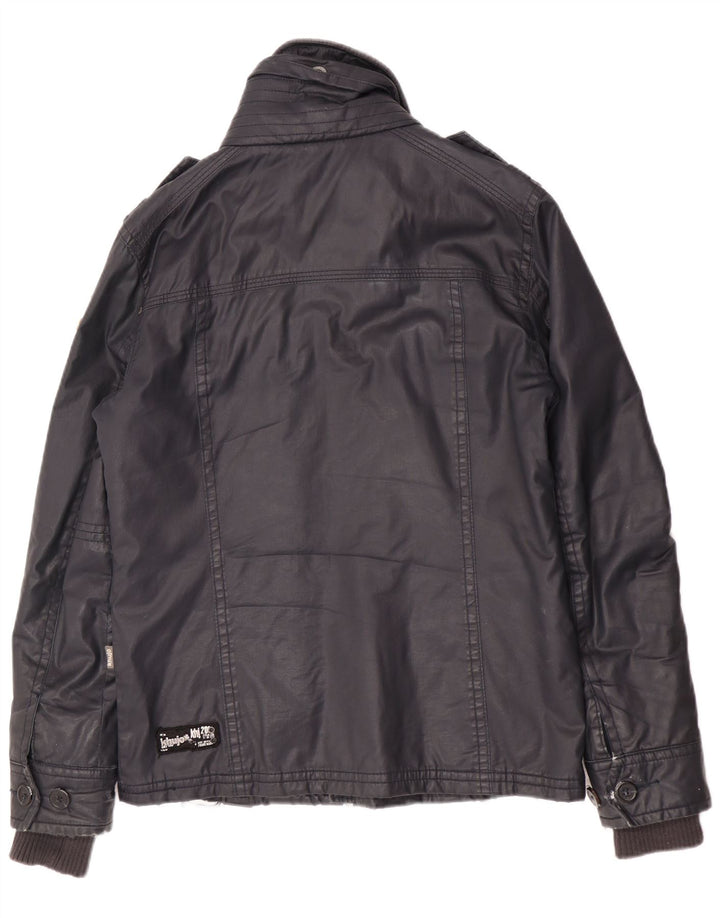 KHUJO Mens Utility Jacket UK 36 Small Navy Blue