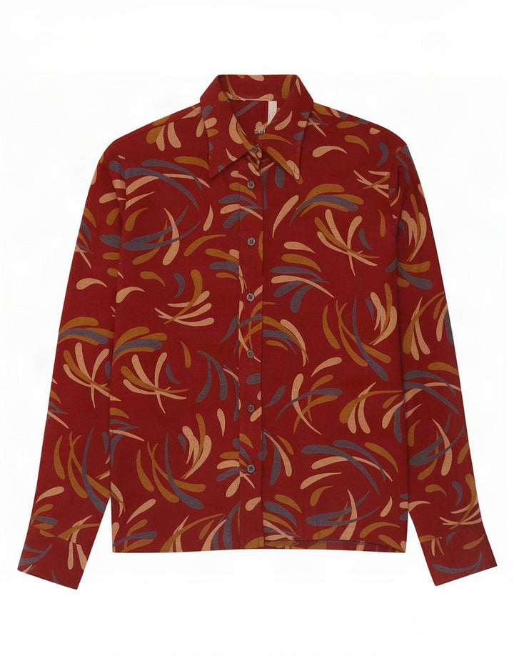 Vintage Womens Abstract Pattern Shirt IT 48 XL Red Acrylic