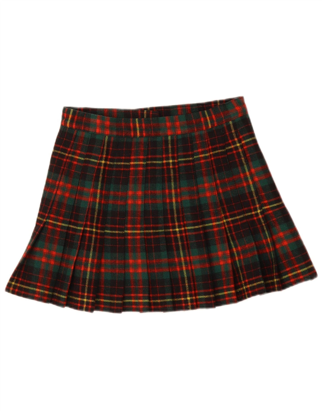 Vintage Womens Wrap Pleated Skirt IT 42 Medium W28 Multicoloured Plaid