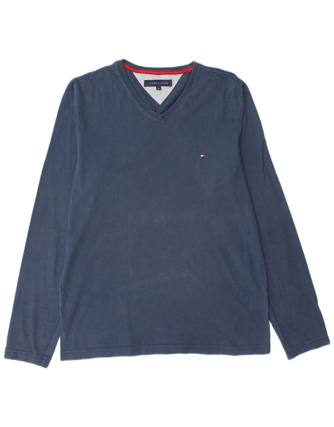 TOMMY HILFIGER Mens Top Long Sleeve Medium Navy Blue Cotton