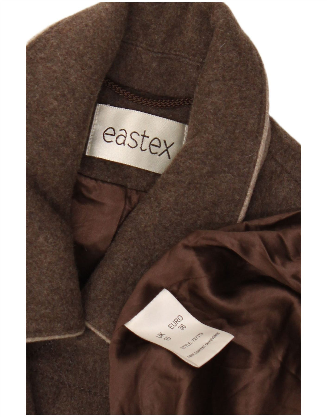 Eastex Womens Duffle Coat UK 10 Small Brown Wool